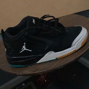 Jordan shoe, black/ on bottom multi color. Size 8.5 men’s shoes